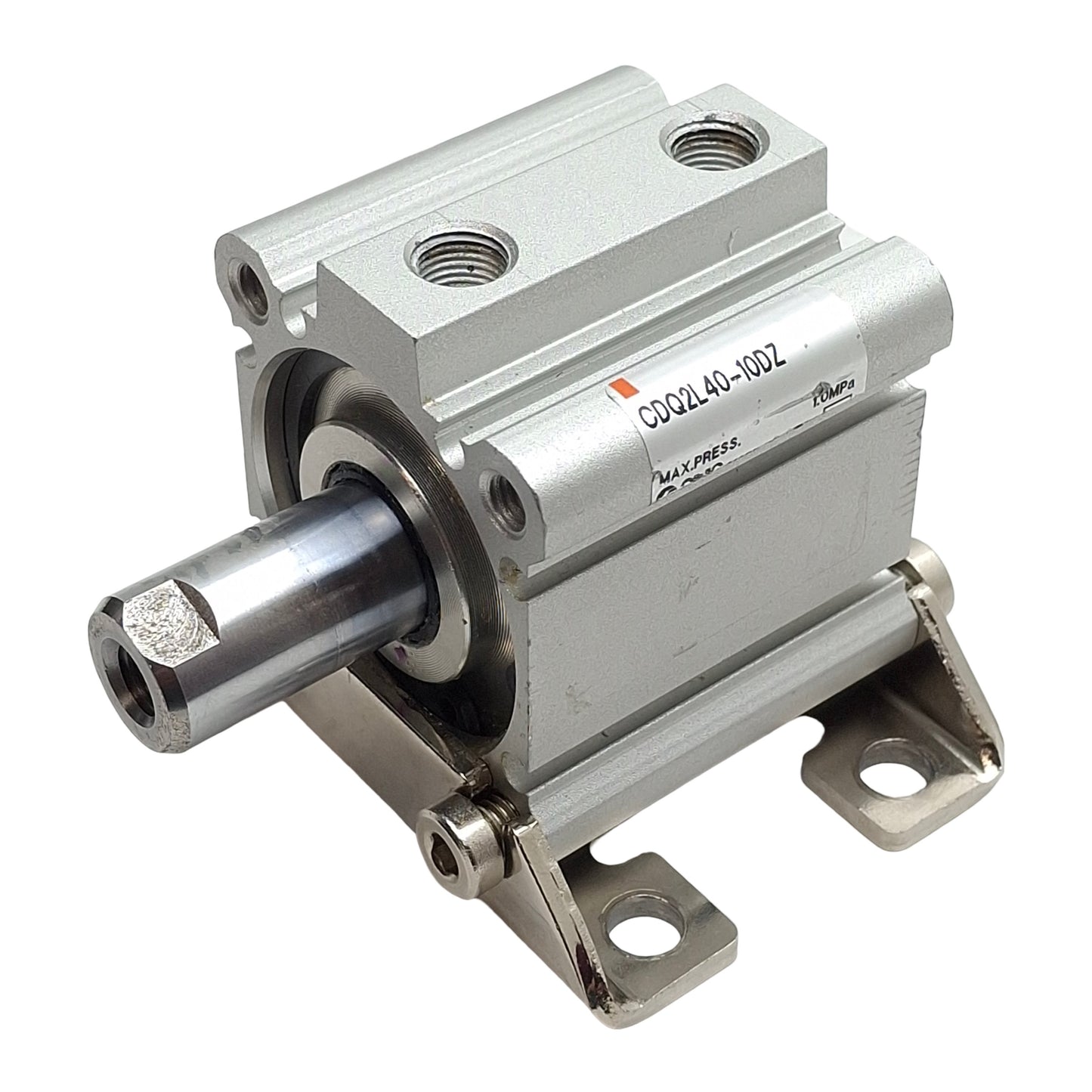 Used SMC CDQ2L40-10DZ Pneumatic Compact Cylinder, ø40mm Bore, 10mm Stroke, 1/8in NPT