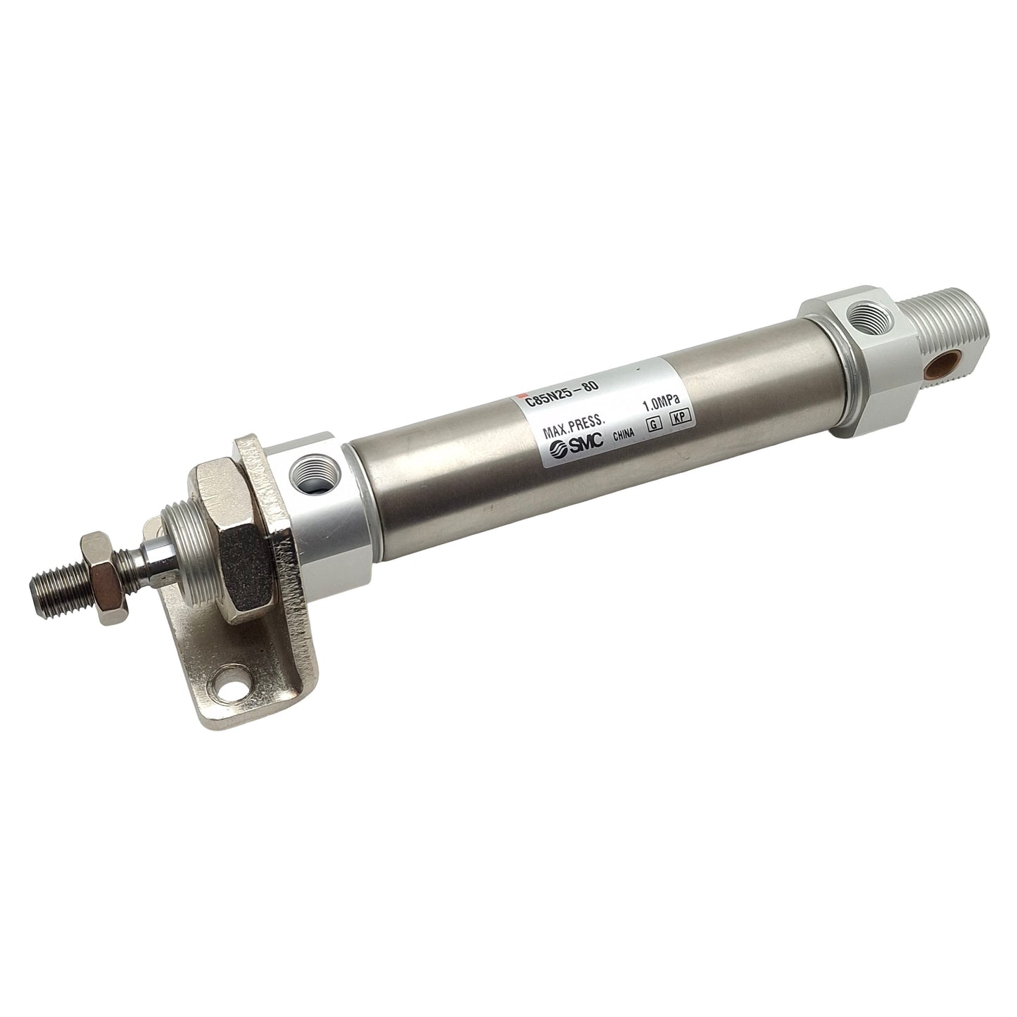 Used SMC C85N25-80 Pneumatic Cylinder, ø25mm Bore, 80mm Stroke, G1/8, 1.0MPa Max