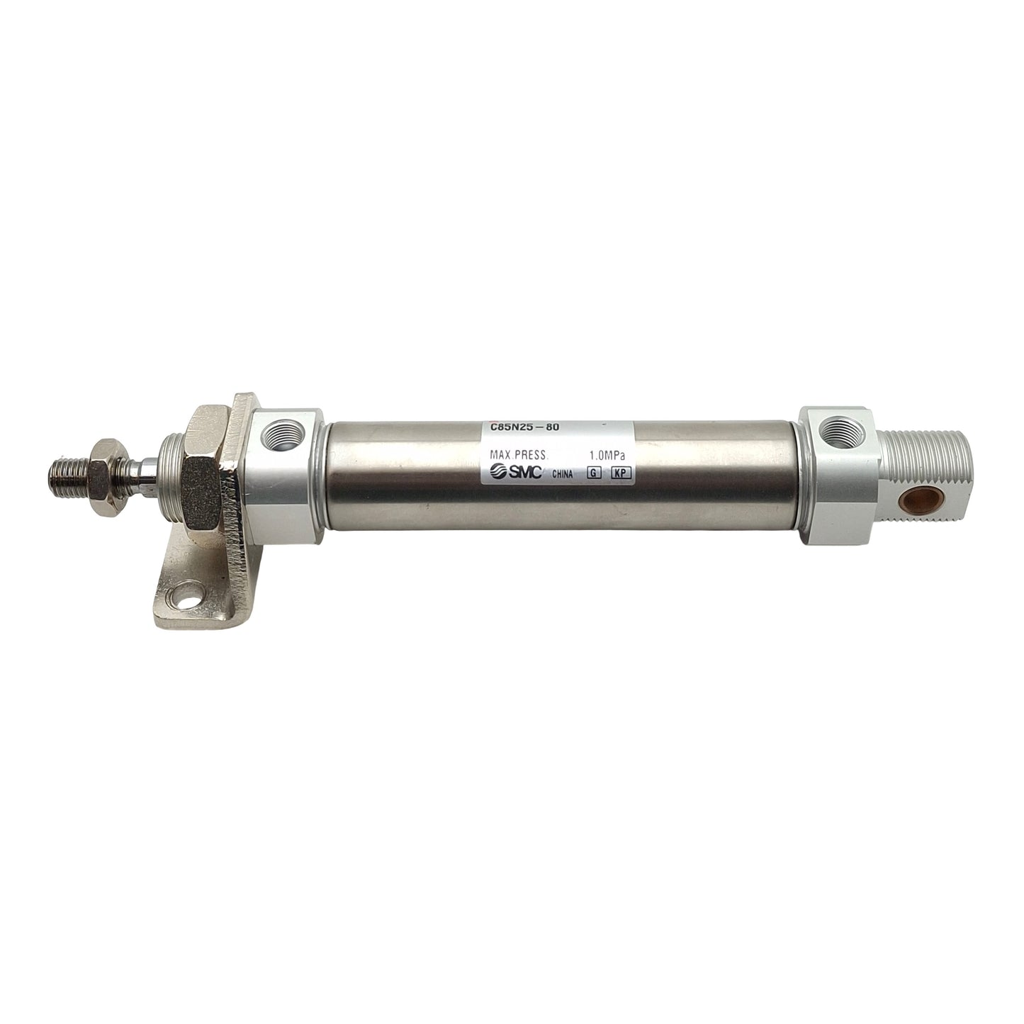 Used SMC C85N25-80 Pneumatic Cylinder, ø25mm Bore, 80mm Stroke, G1/8, 1.0MPa Max