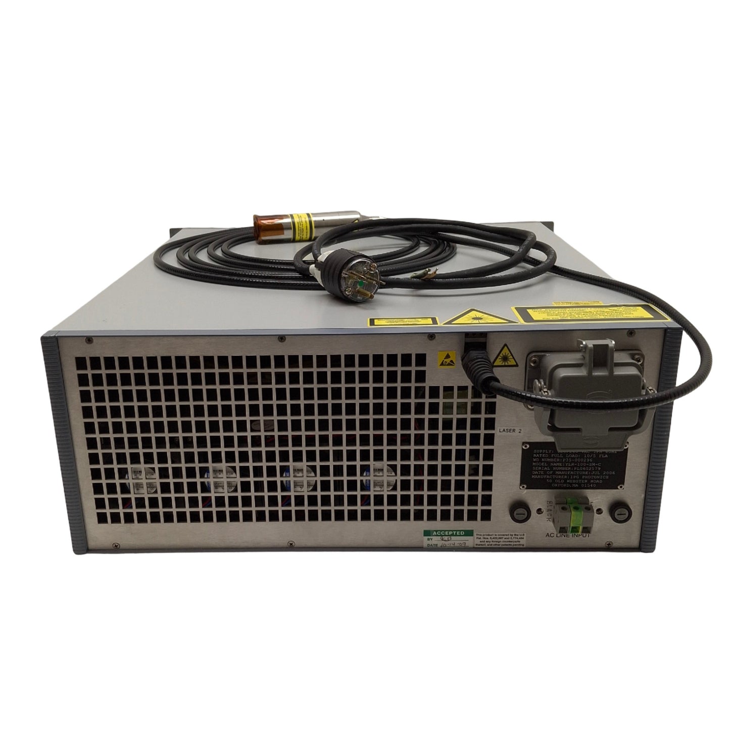 Used IPG Photonics YLR-100-SM-C Ytterbium Single-Mode Fiber Laser, 100W 1070nm 120VAC
