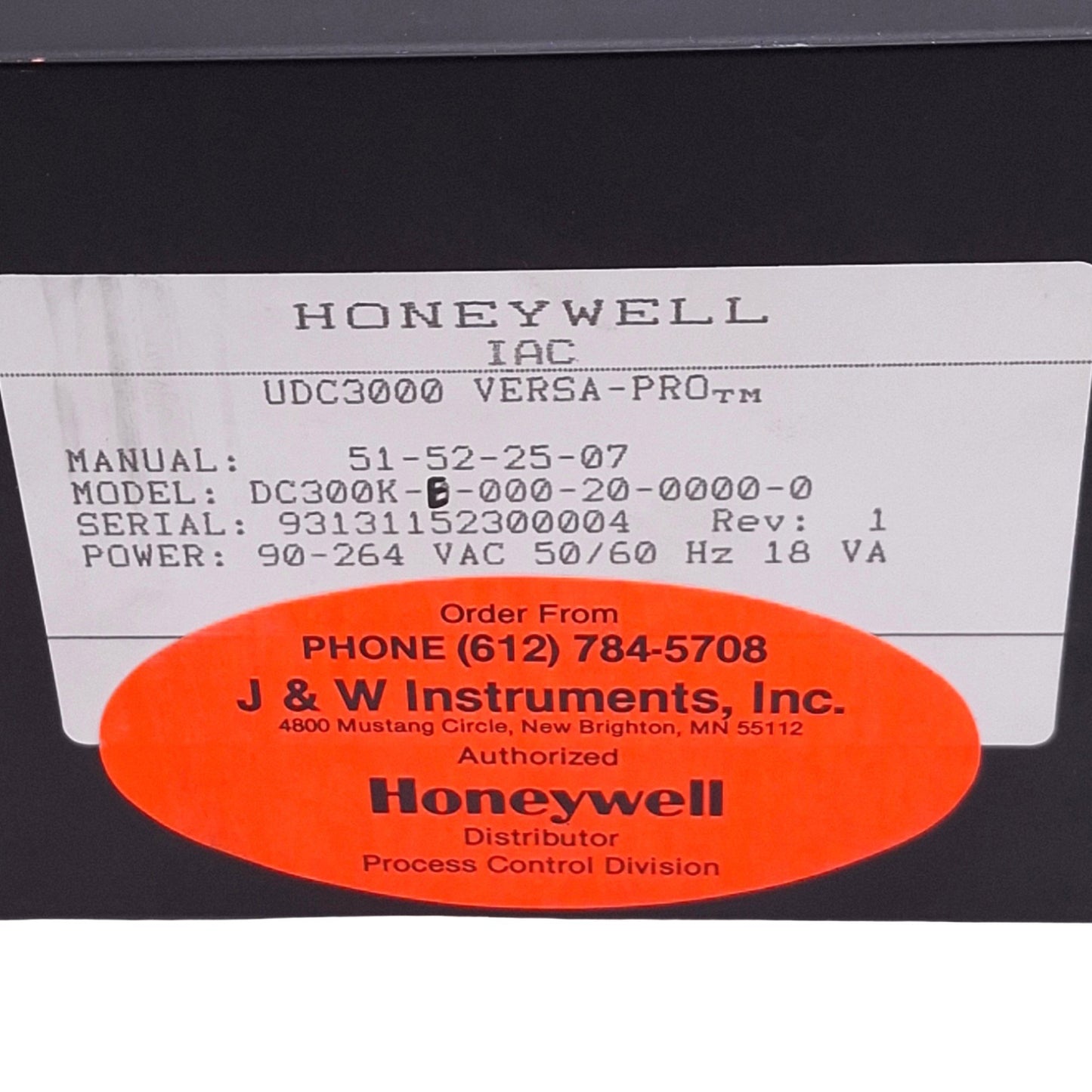 Used Honeywell DC300K-E-000-20-0000-0 UDC3000 Versa-Pro Universal Digital Controller