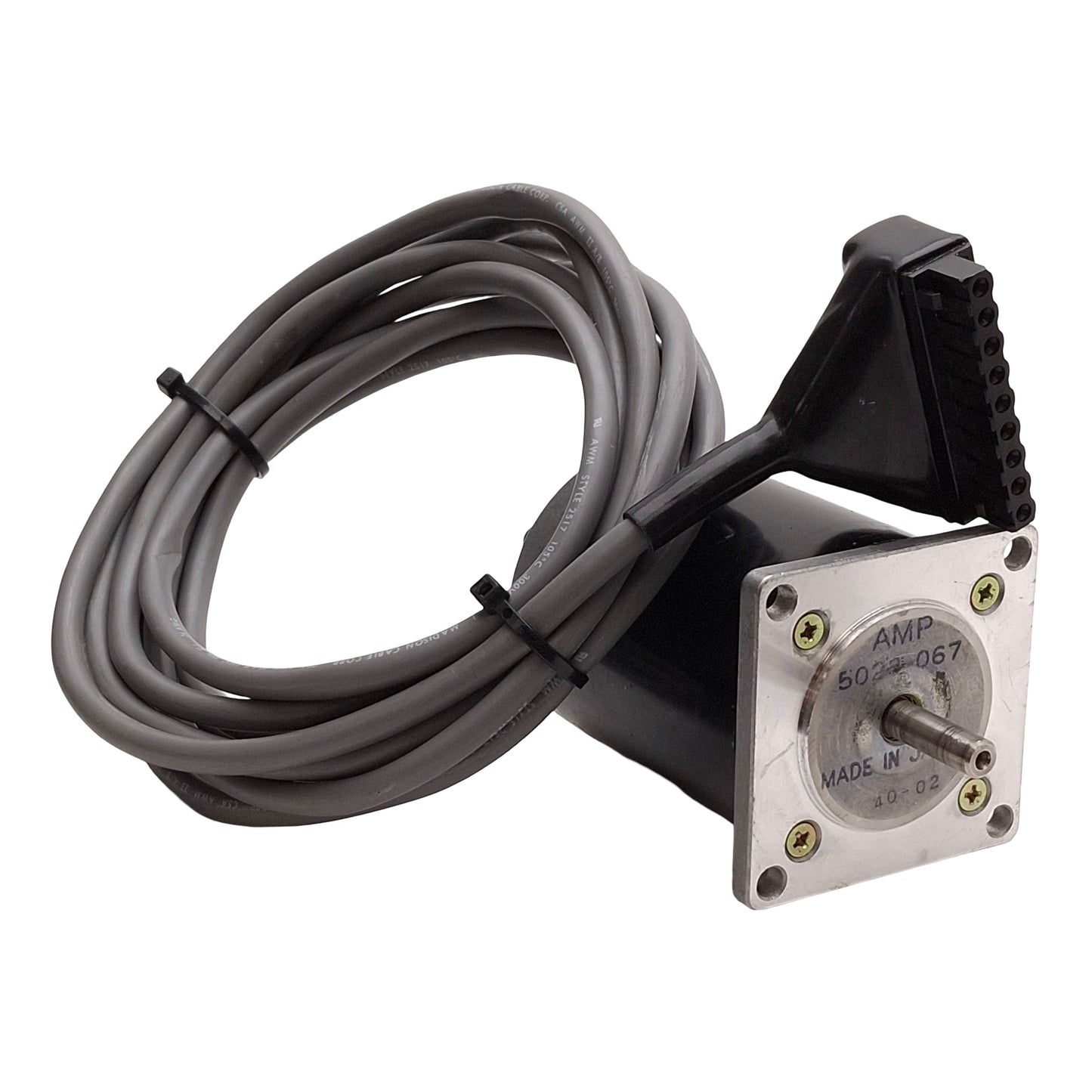 Used AMP 5023-067 Hybrid 2-Phase Stepper Motor, 1.8°, 100oz-in, ø1/4in Shaft, NEMA 23