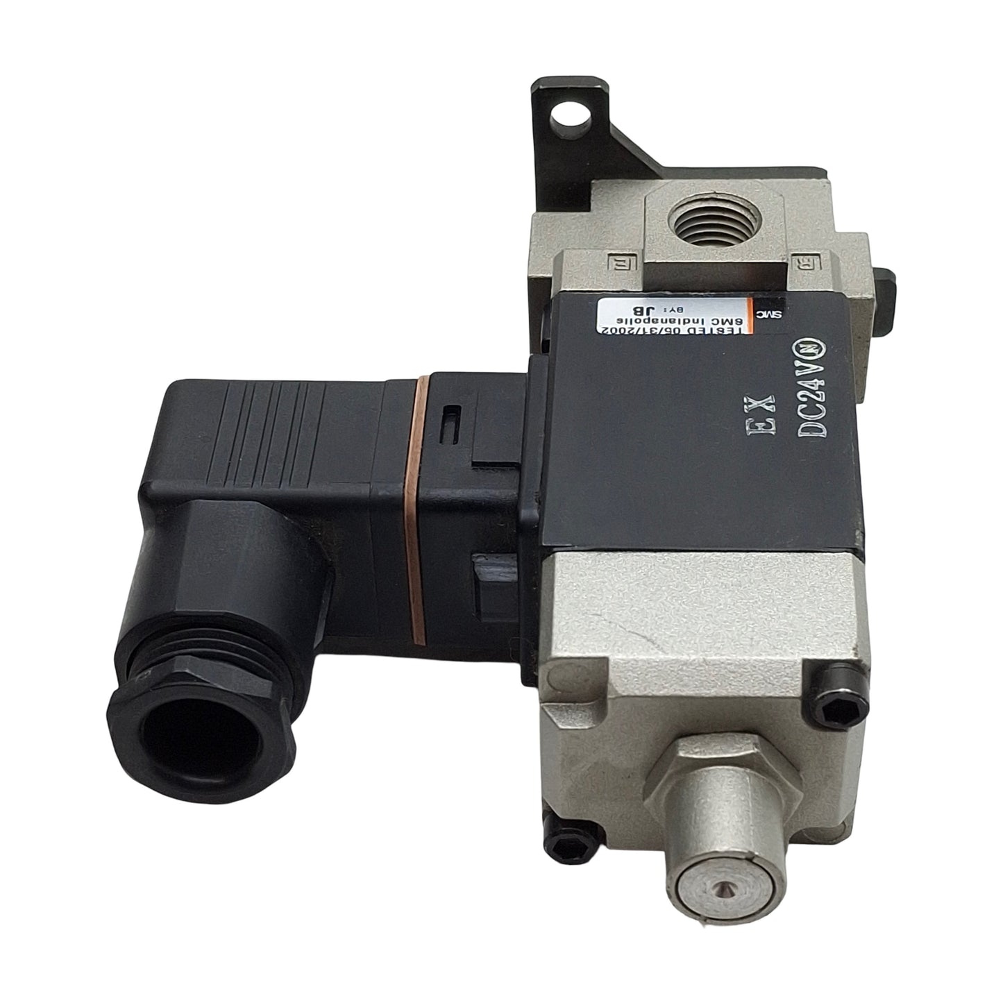 Used SMC NVS3115-0252DP Solenoid Valve, 3-Way, Rc1/4, 150psi Max, 24VDC Coil