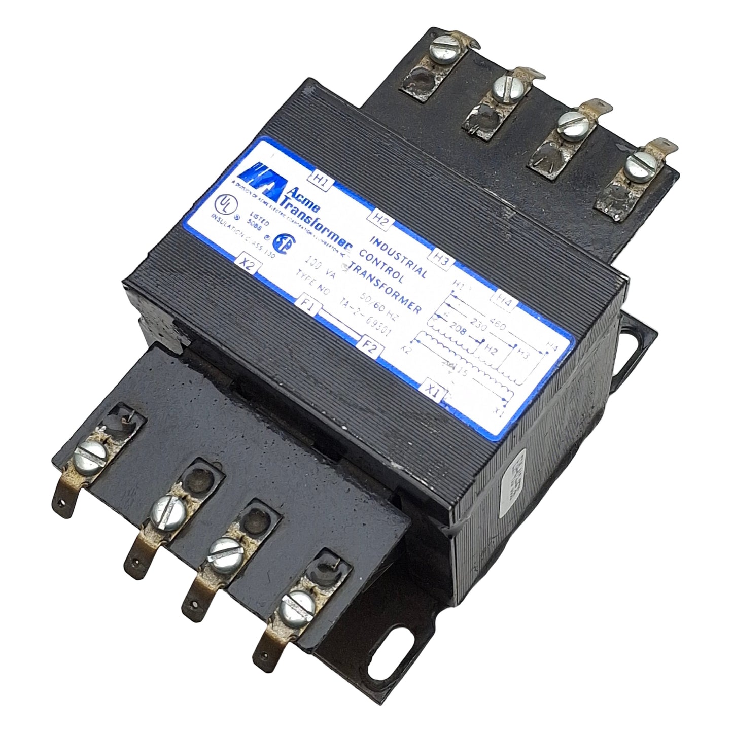 Used Acme TA-2-69301 Transformer, 1-PH 100VA, 208/230/460VAC Pri, 115VAC Sec