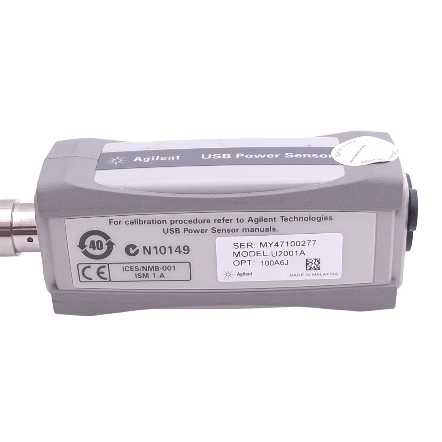 Used Agilent U2001A USB Power Sensor, 10MHz-6GHz, 1nW-100mW, USB Mini B, 20VDC