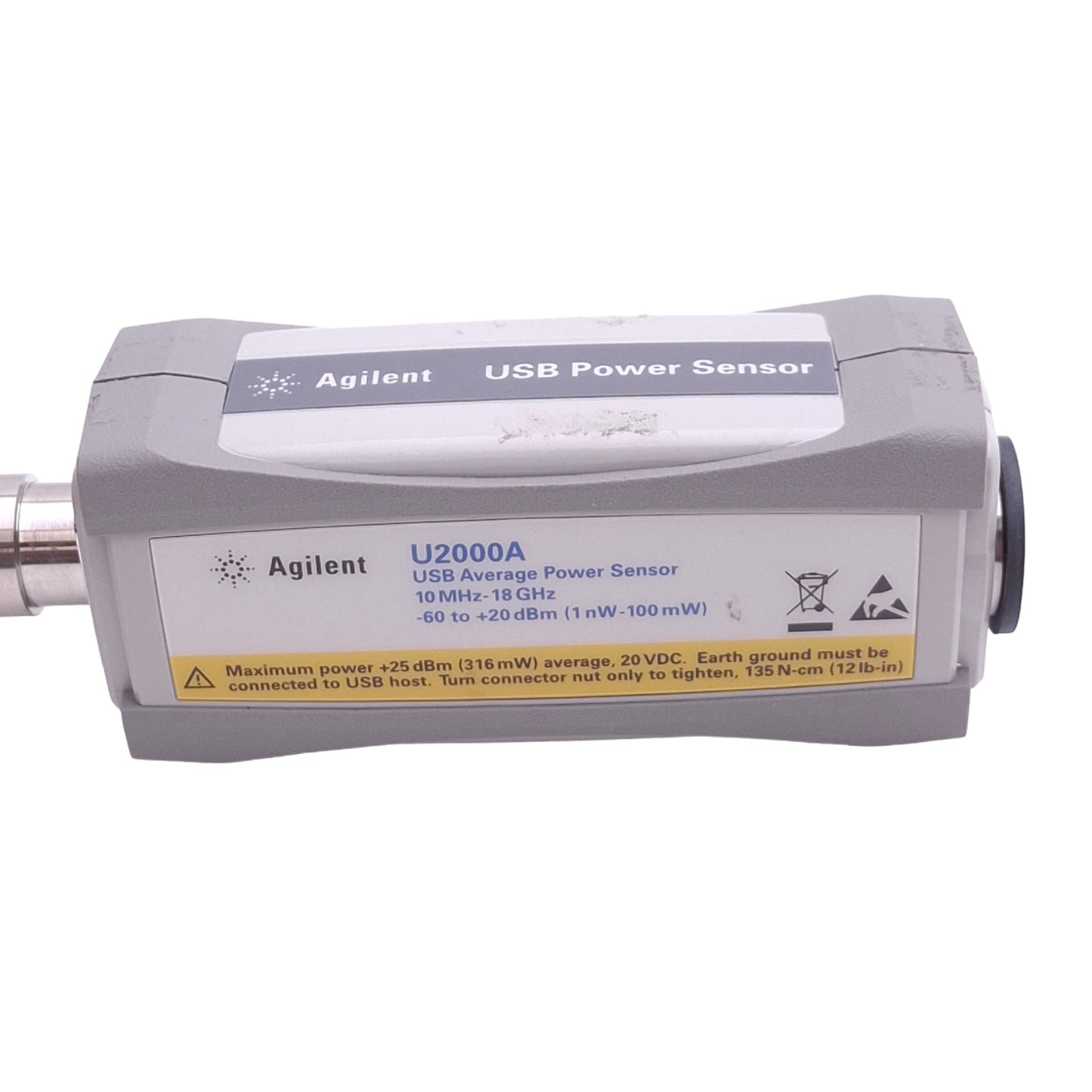 Used Agilent U2001A USB Power Sensor, 10MHz-18GHz, 1nW-100mW, USB Mini B, 20VDC