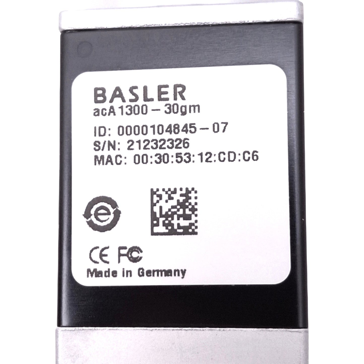 New Basler acA1300-30gm 1.3MP GigE Camera, 1/3in CCD, 1296x966 30fps, 12VDC, RJ45