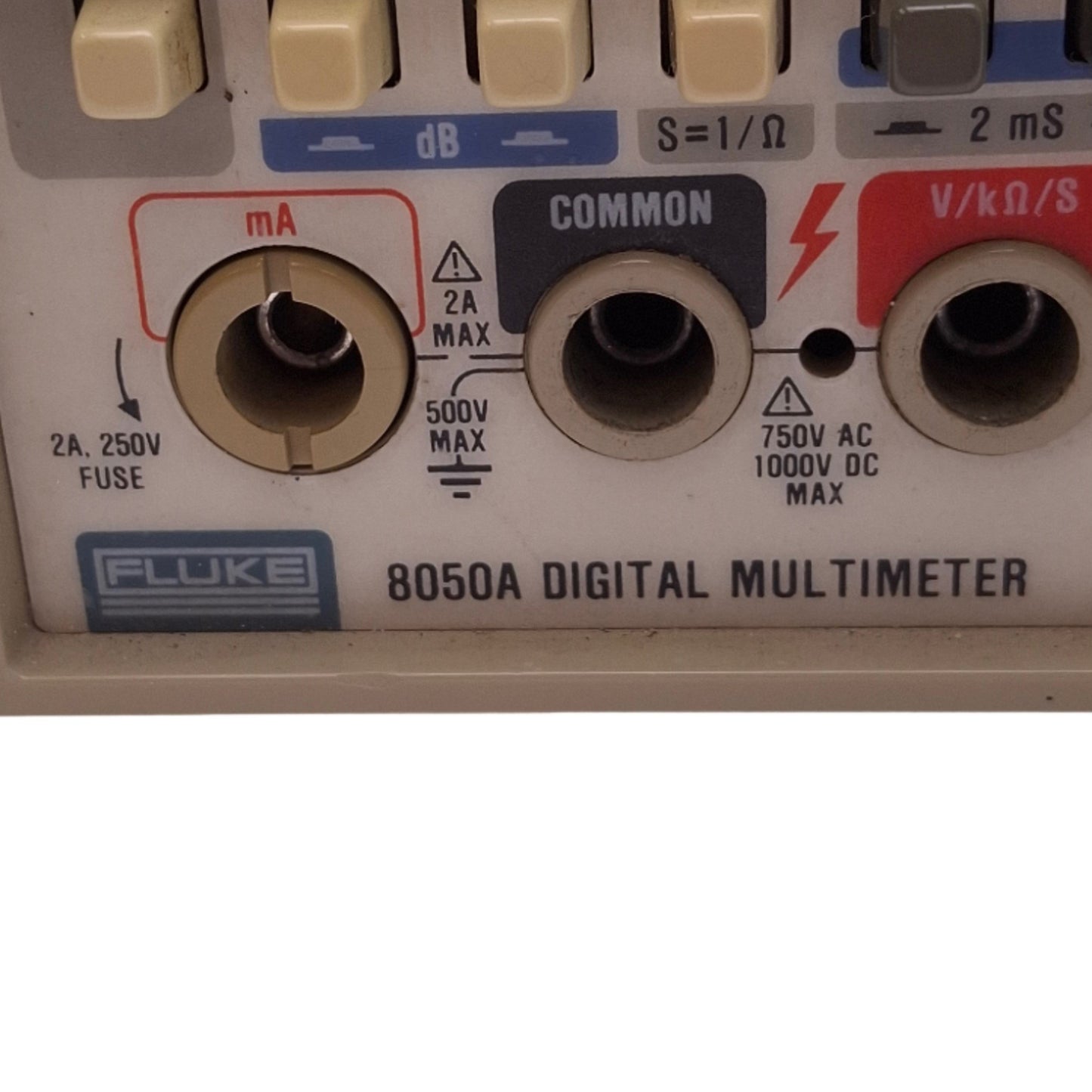 Used Fluke 8050A Digital Multimeter, 4-1/2 Digit, 120VAC In, 20Hz-50KHz, 2A 1000V Max