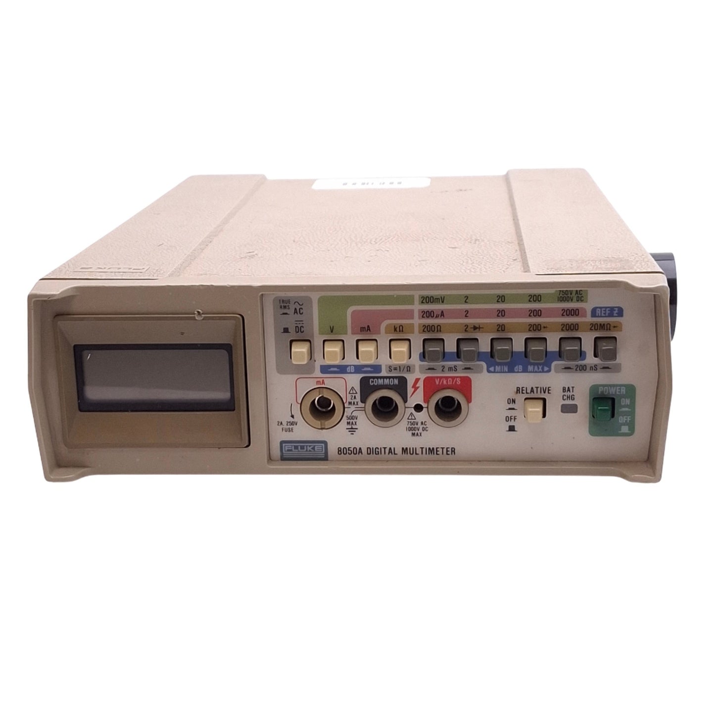 Used Fluke 8050A Digital Multimeter, 4-1/2 Digit, 120VAC In, 20Hz-50KHz, 2A 1000V Max