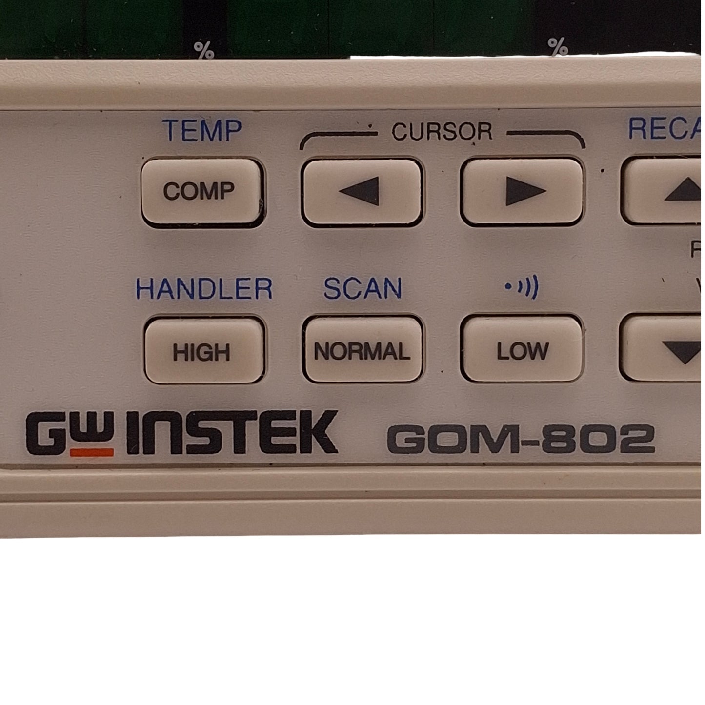 Used GWinstek GOM-802 D.C. Milli-Ohm Meter 100-230VAC, 27VA Max *Broken Handle*
