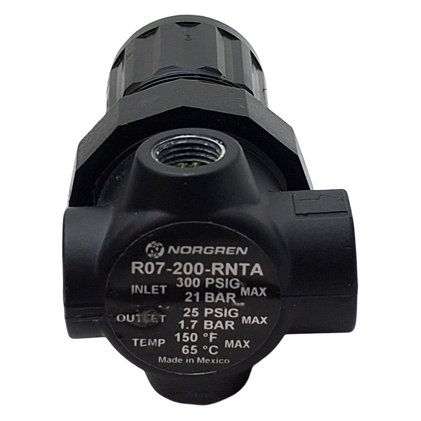 Used Norgren R07-200-RNTA Pneumatic Regulator 1/4in NPT, 300psi In, 25psi Set, 15scfm