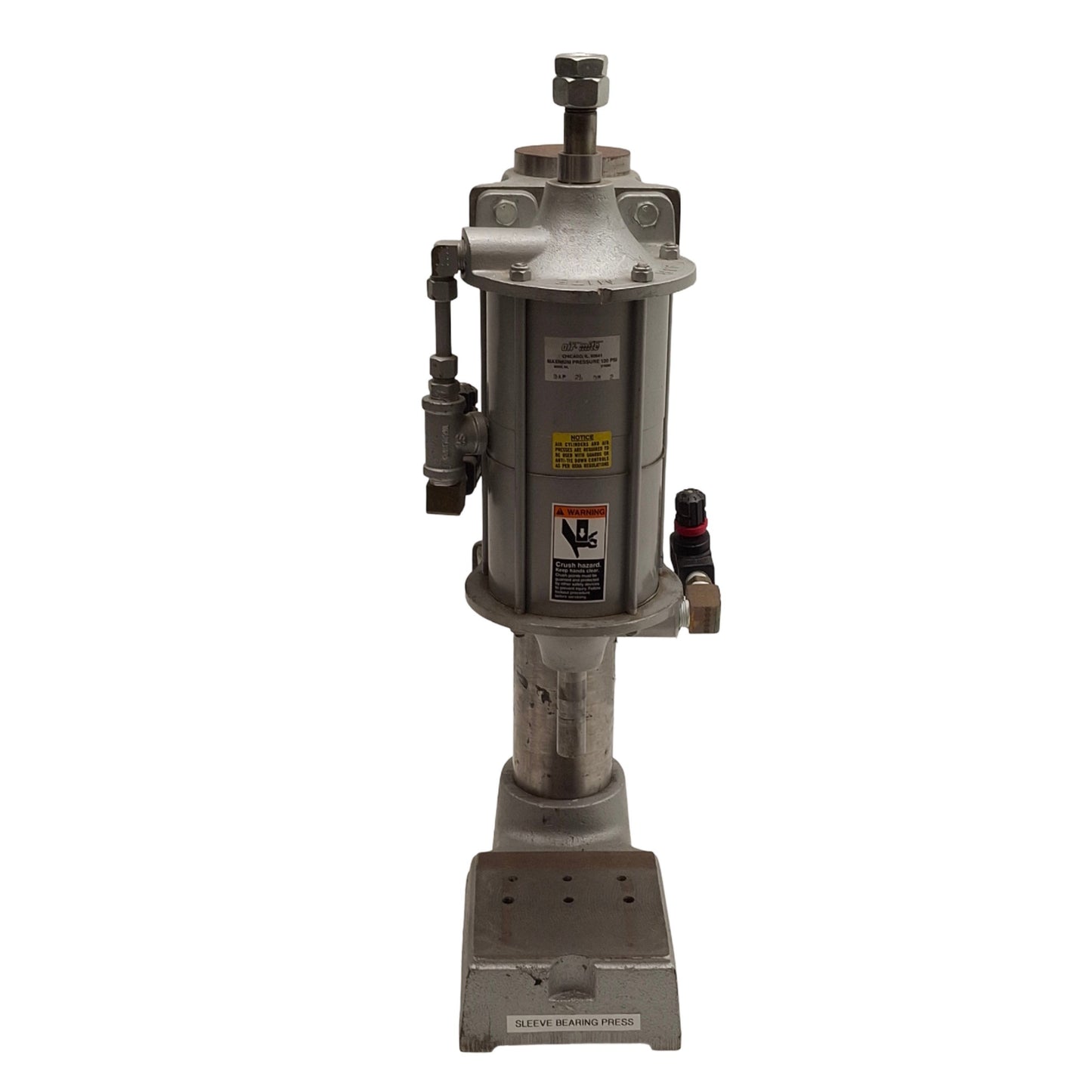 Used Fluid Line DAP24DR2 Air-Mite Pneumatic Press, 2in Stroke, 120Psi, 3/8in NPT
