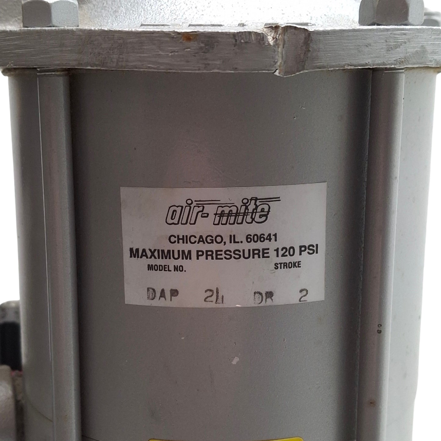 Used Fluid Line DAP24DR2 Air-Mite Pneumatic Press, 2in Stroke, 120Psi, 3/8in NPT