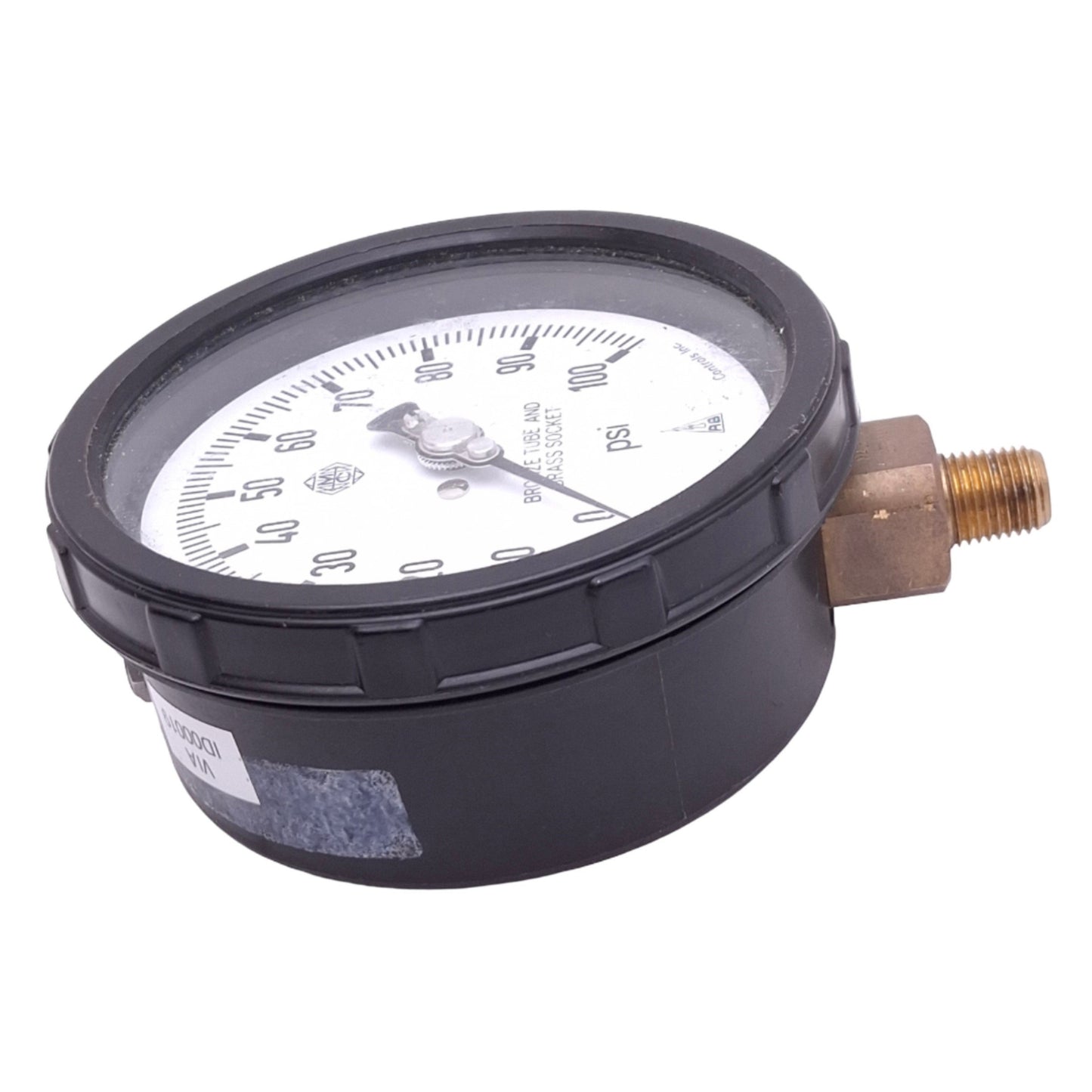 Used McDaniel Controls AD Air Pressure Gauge, ø4in Face, 0-100psi, 1/4in NPT
