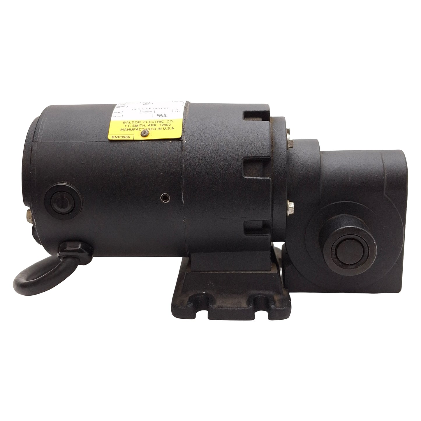 Used Baldor GP3003 DC Gearmotor, 30:1, 1/15HP, 57rpm, 21in-lb, ø1/2in Shaft, 90VDC