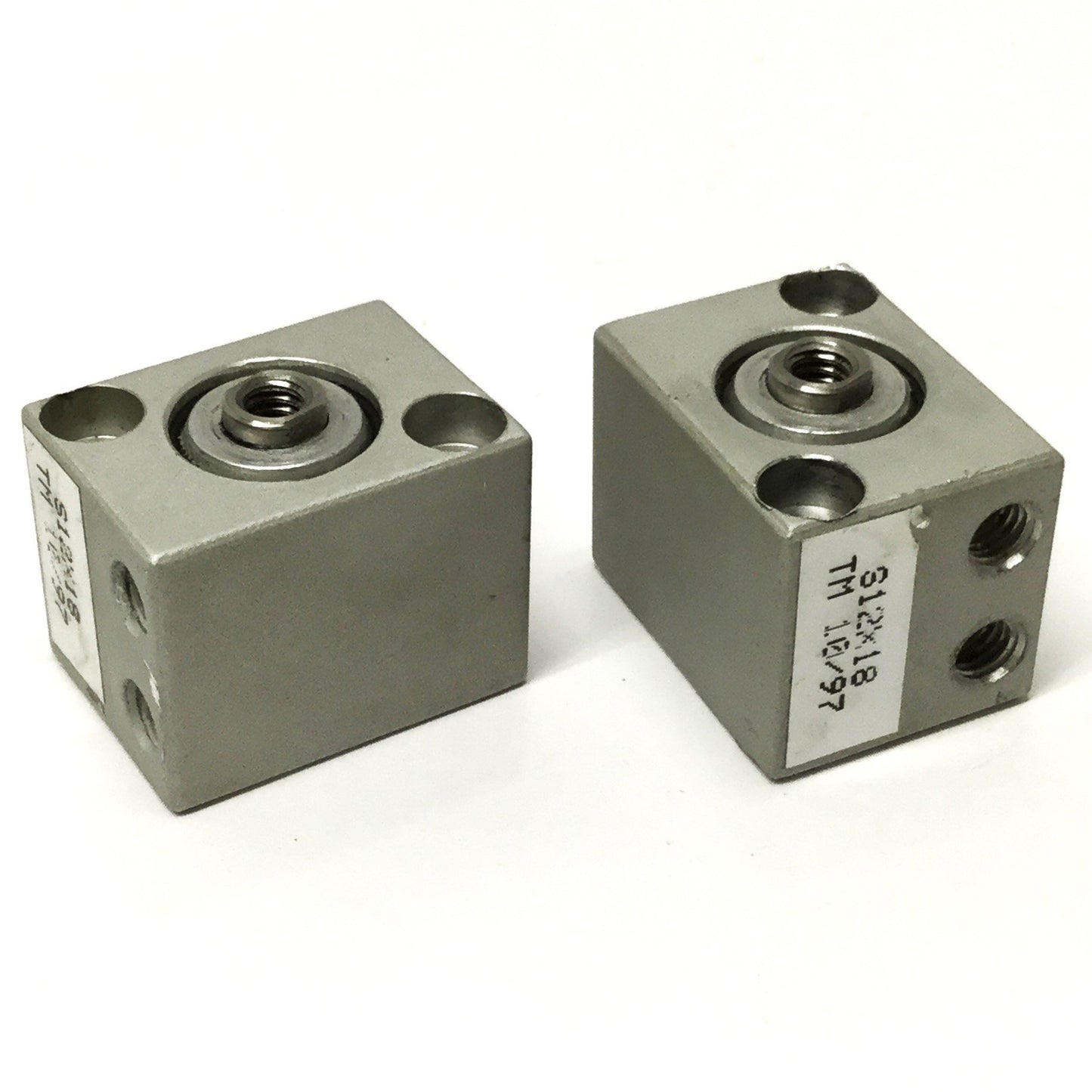 Used Lot of 2 Compact Air S12X18 Pneumatic Cylinders ⌀1/2" Bore, 1/8" Stroke, 125psi