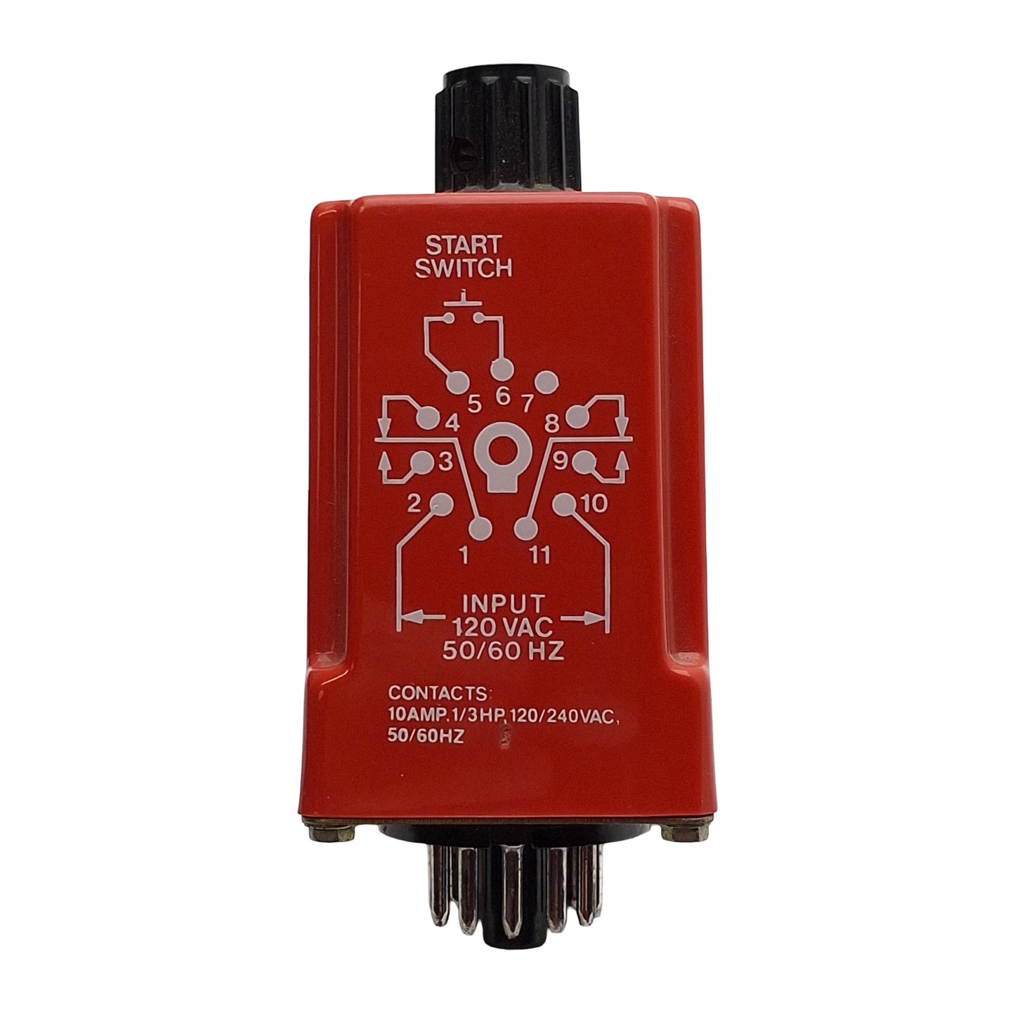 Used NCC T2K-60-461 Solid-State Time Delay Relay, 0.6-60sec Range, 120VAC In, 11-Pin