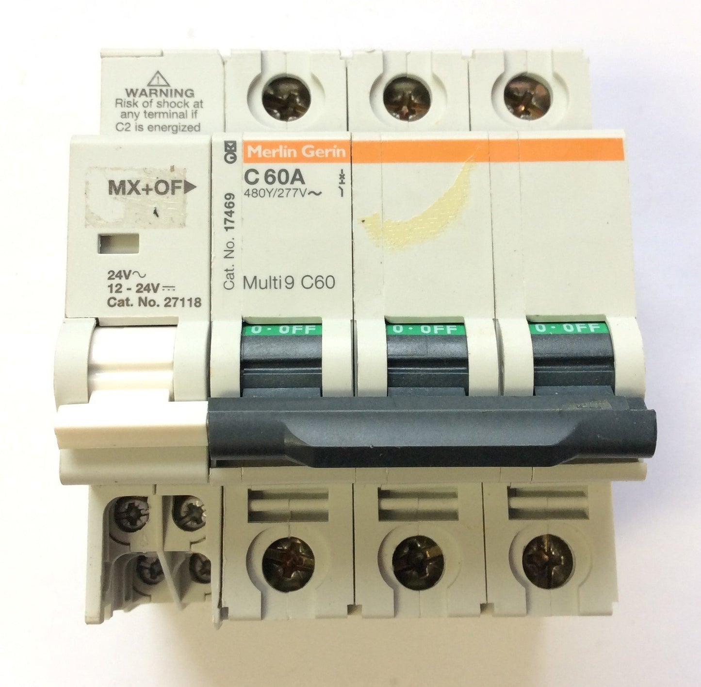 Used Merlin Gerin C60A 17469 Circuit Breaker, MX+OF SPDT Switch 12-24V Multi 9 27118