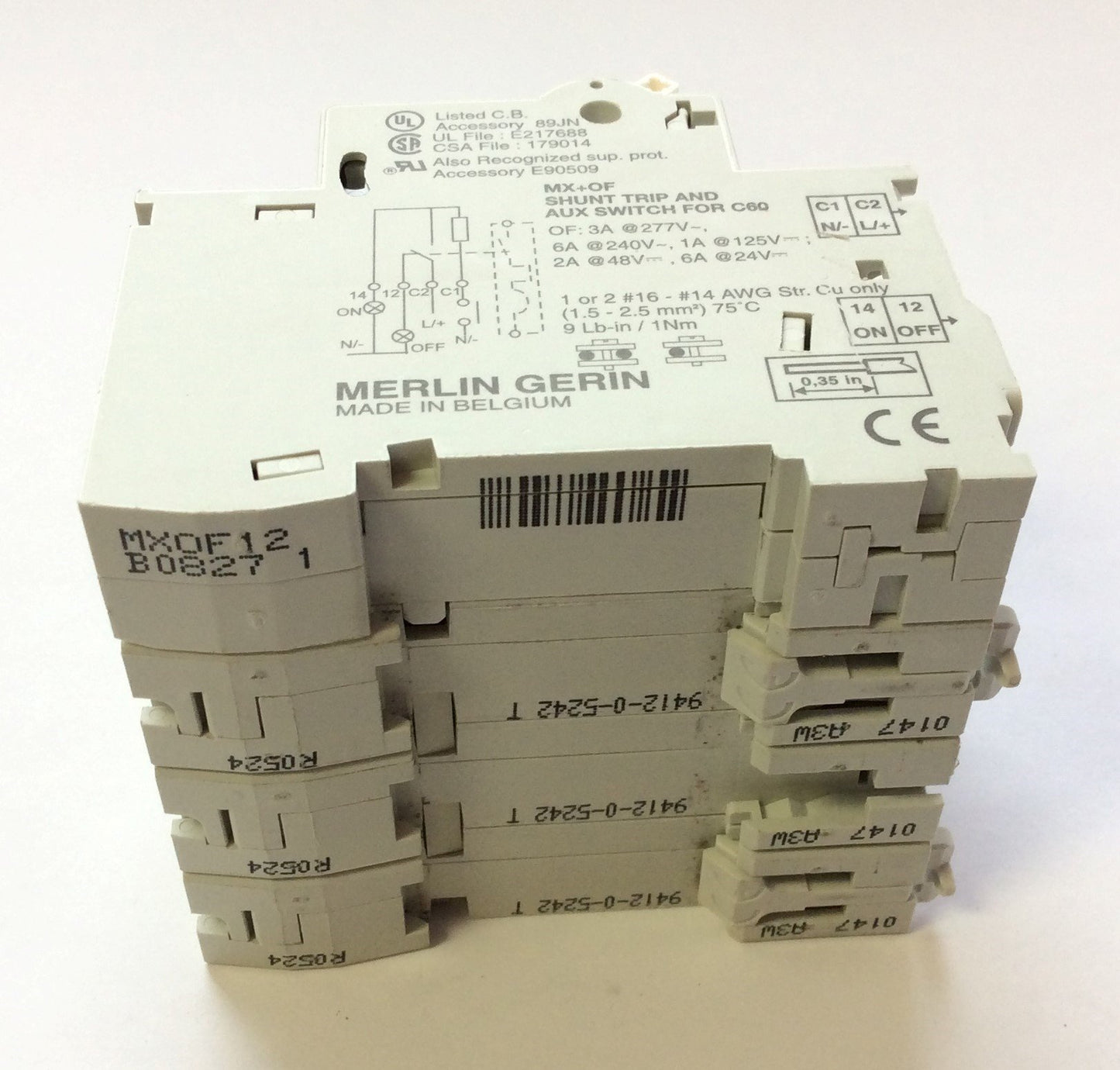 Used Merlin Gerin C60A 17469 Circuit Breaker, MX+OF SPDT Switch 12-24V Multi 9 27118