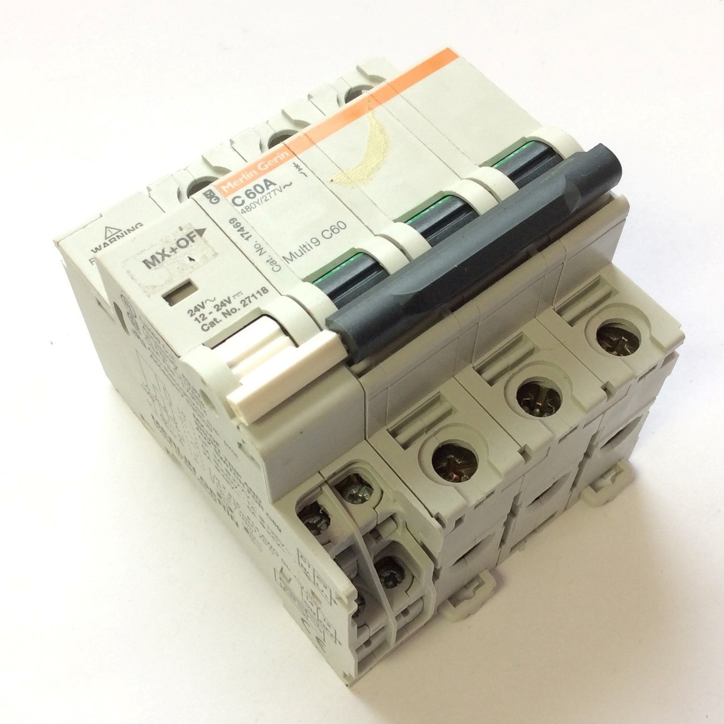 Used Merlin Gerin C60A 17469 Circuit Breaker, MX+OF SPDT Switch 12-24V Multi 9 27118