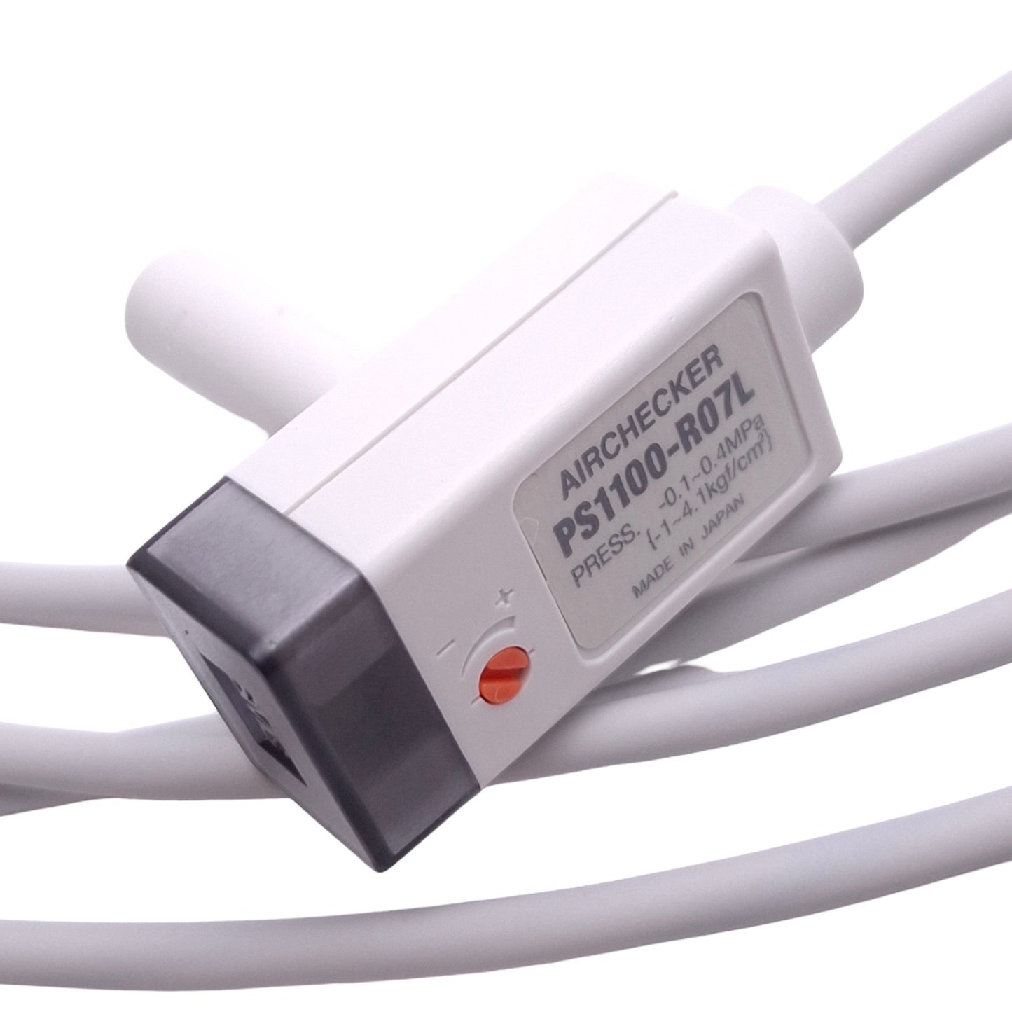 New SMC PS1100-R07L Air Checker, -0.1 to 0.4 MPa, 12-24VDC In, 40mA Out, 3m Cable