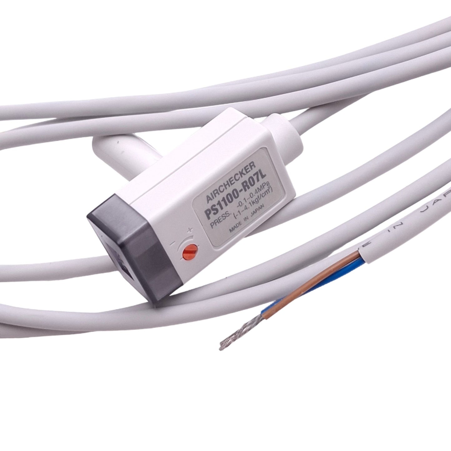 New SMC PS1100-R07L Air Checker, -0.1 to 0.4 MPa, 12-24VDC In, 40mA Out, 3m Cable