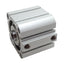 Used SMC NCDQ8B200-050 Compact Cylinder, ø2in Bore, 1/2in Stroke, 1/8in NPT, 200psi