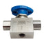 Used Hoke 7165F4Y Stainless Steel Ball Valve, 3-Way, 1/4in NPT Female, 500psi, 0.57Cv