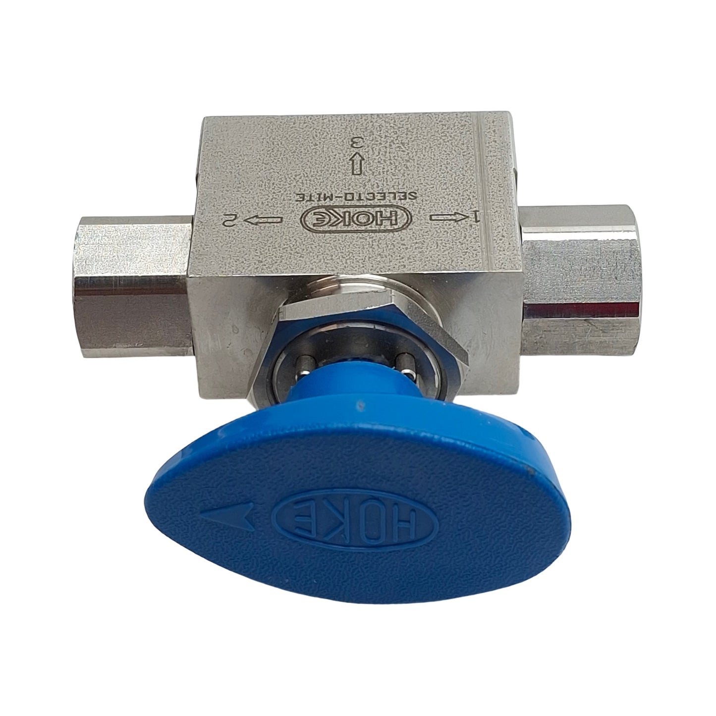 Used Hoke 7165F4Y Stainless Steel Ball Valve, 3-Way, 1/4in NPT Female, 500psi, 0.57Cv