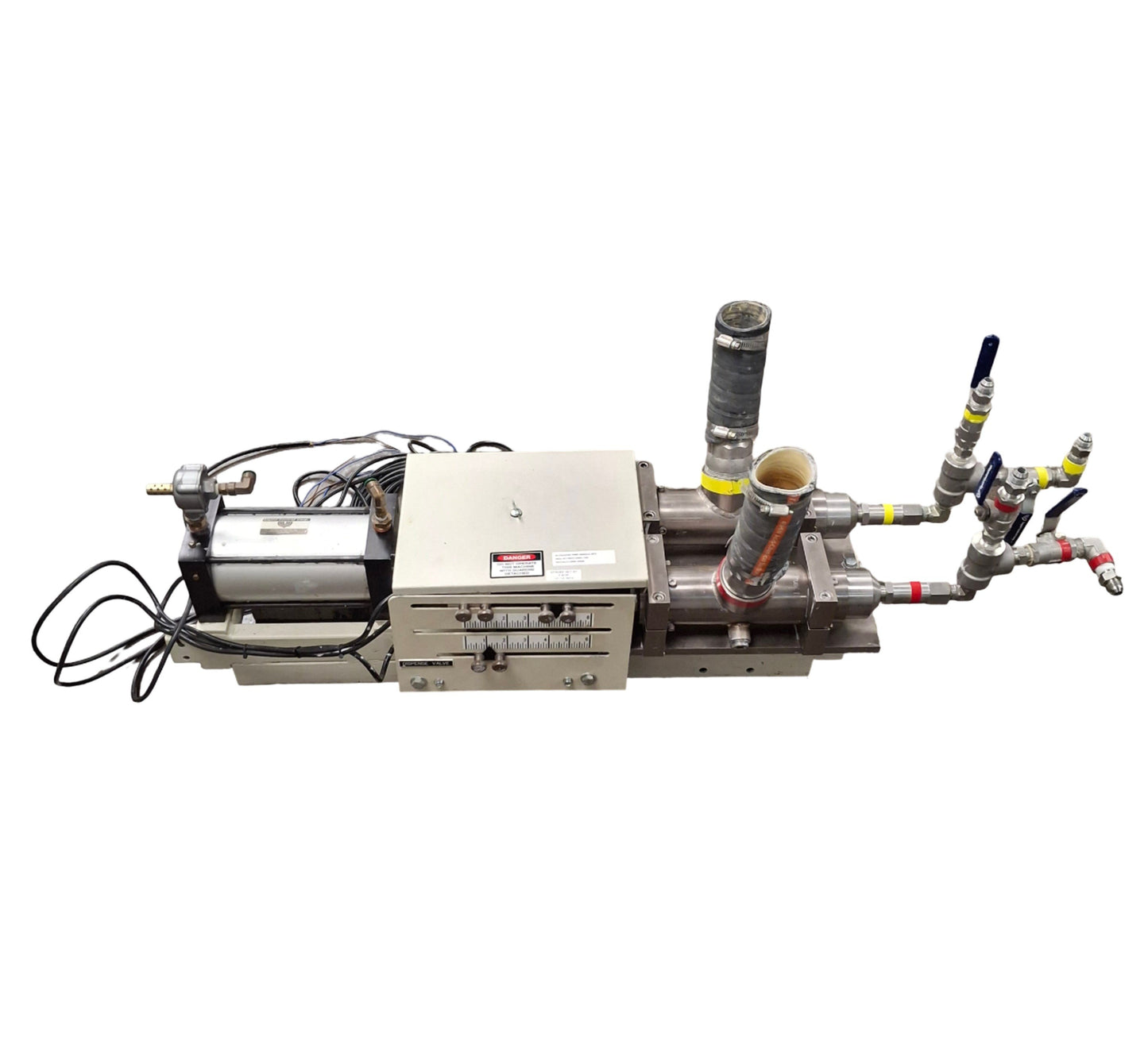 Used Liquid Controls Corp Two Component Dispensing Valve 2in OD Tube Inlet, 1:1 Ratio
