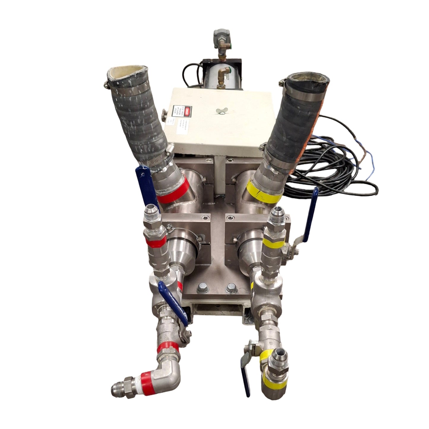 Used Liquid Controls Corp Two Component Dispensing Valve 2in OD Tube Inlet, 1:1 Ratio