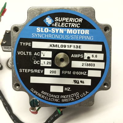 Used Superior KML091F13E SLO-SYN Stepper Motor, 1.8°, NEMA 34 w/500CPR Encoder