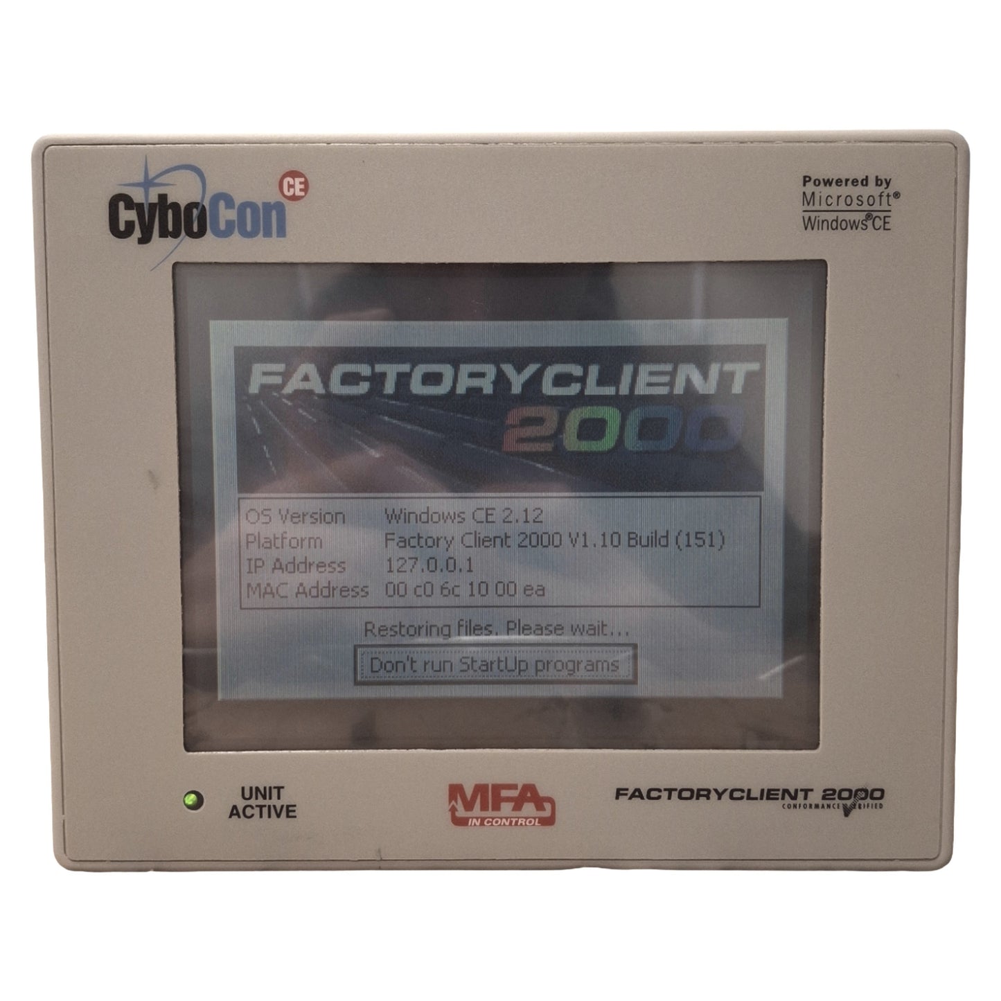 Used CyboCon FCM1D101S2P-B Operator Interface Panel, 6in STN, PS/2, RJ45, 24VDC