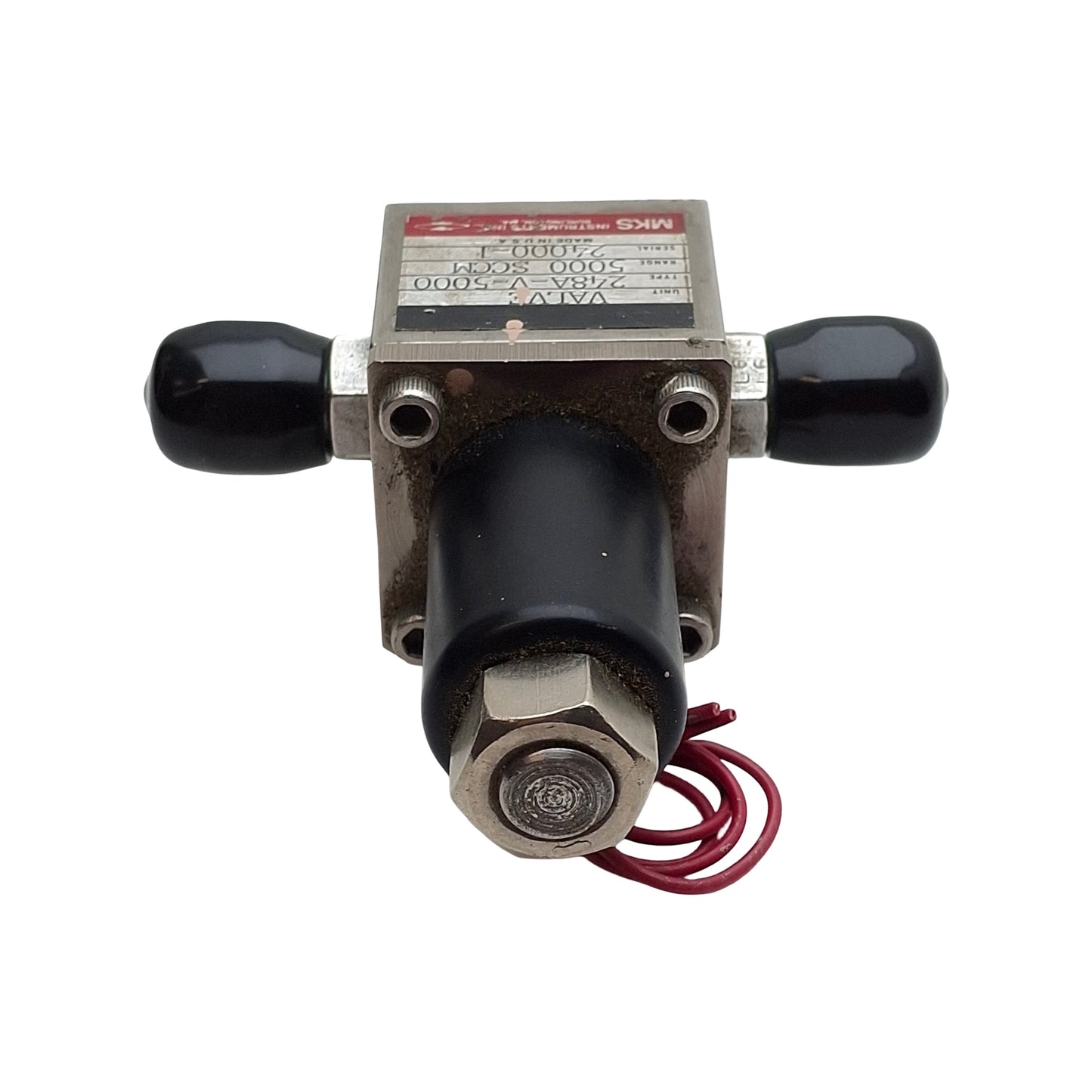 Used MKS 248A-V-5000 Solenoid Flow Control Valve 5000sccm, 0.25" Swagelok, 24VDC Coil