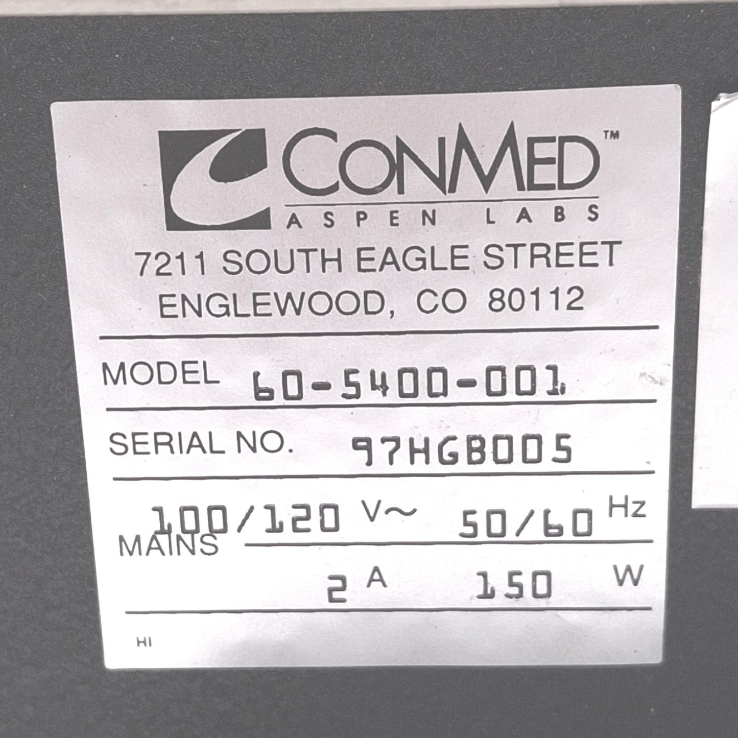 Used ConMed 60-5400-001 BISTAT Bipolar Electrosurgical Unit, 100/120VAC 2A, 150W Max