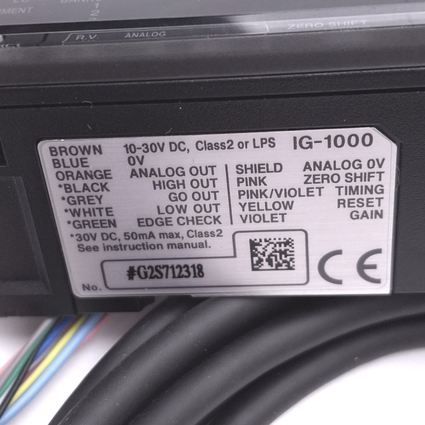 New Keyence IG-1000 Laser Micrometer Amplifier Unit, 10-30VDC In, 4-20mA Out
