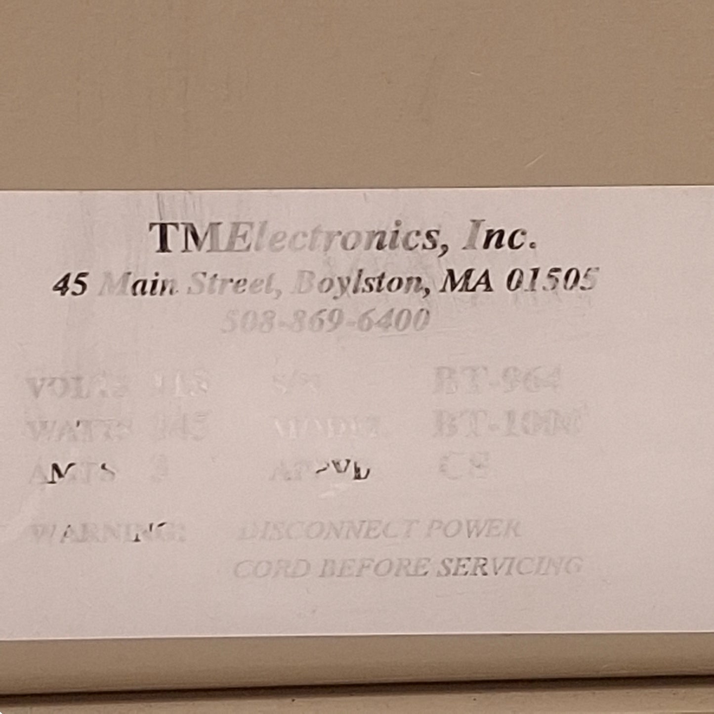 Used TM Electronics BT-1000 Automated Package Tester 115V 150W, 0.2-50psig/1-100psi