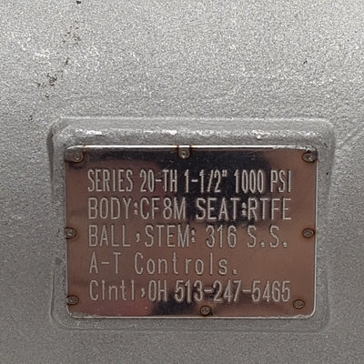 New – Open box A-T Controls 20-TH-0150-XXX Stainless Steel Ball Valve, 1-1/2in NPT, 1000psi