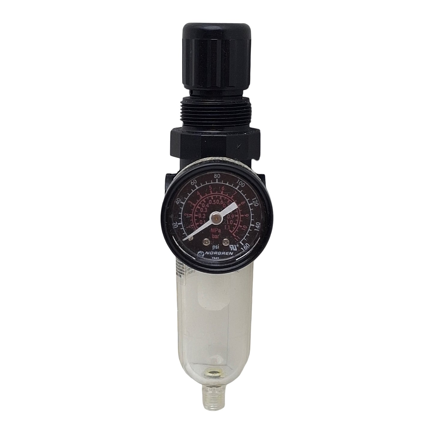 Used Norgren B07-202-A1KA Filter/Regulator, 4-100psi Set, 1/4in PTF, 5µm, 14scfm