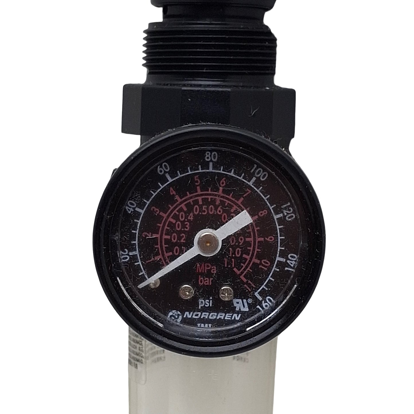 Used Norgren B07-202-A1KA Filter/Regulator, 4-100psi Set, 1/4in PTF, 5µm, 14scfm