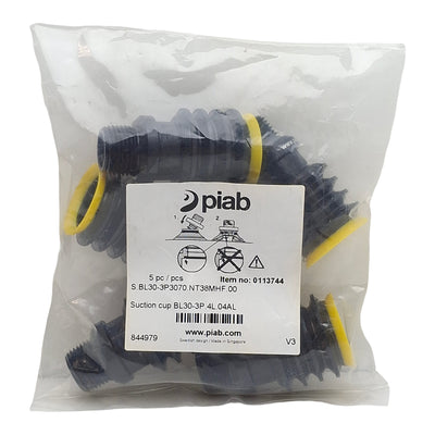 New Lot of 5 Piab 0113744 BL30-3P DURAFLEX Suction Cup, 3/8in NPT Male, ø1.18in OD