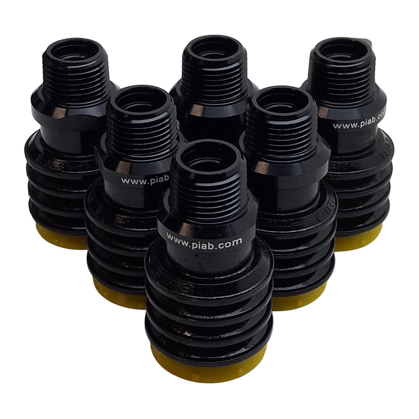 Used Lot of 6 Piab 0113744 BL30-3P DURAFLEX Suction Cup, 3/8in NPT Male, ø1.18in OD