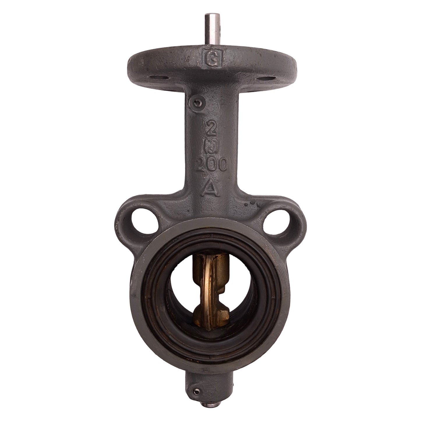 Used Milwaukee Valve CW223E Iron Butterfly Valve 2" Pipe Size, 200psi, ø0.44" Bolt