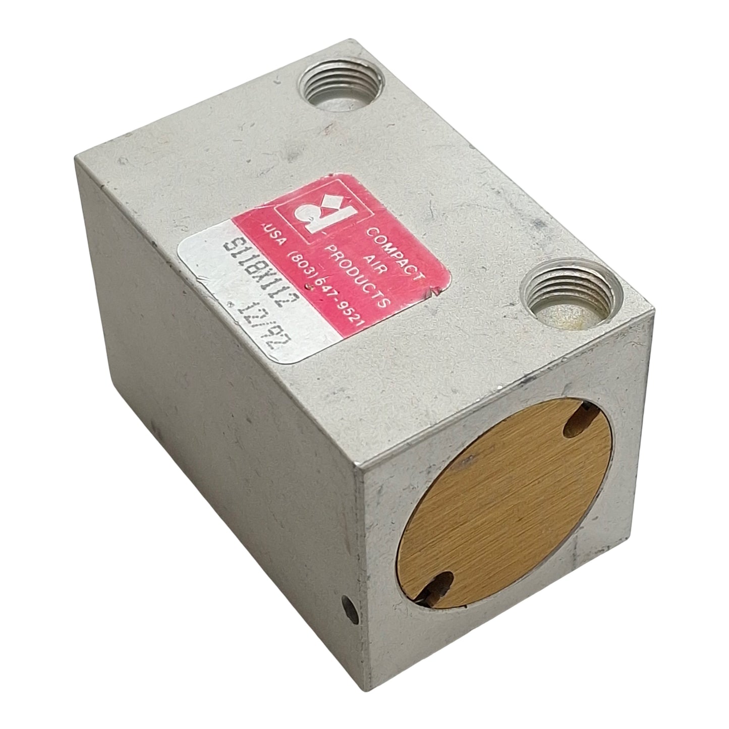 Used Compact S118X112 Pneumatic Cylinder, ø1-1/8in Bore, 1-1/2in Stroke, 1/8in NPT