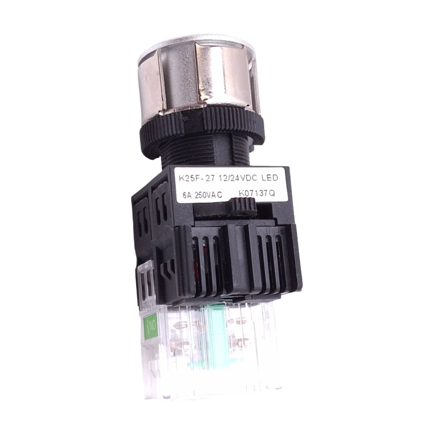 New Kacon K25F-27 12/24VDC LED Green Illuminated Pushbutton, ø25mm, 1NO, 24V LED