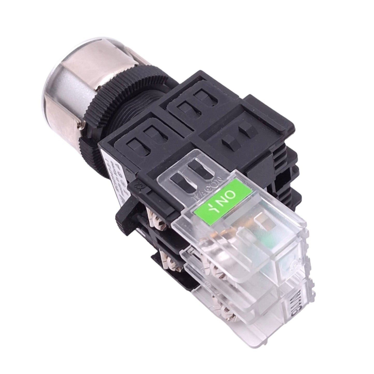 New Kacon K25F-27 12/24VDC LED Green Illuminated Pushbutton, ø25mm, 1NO, 24V LED