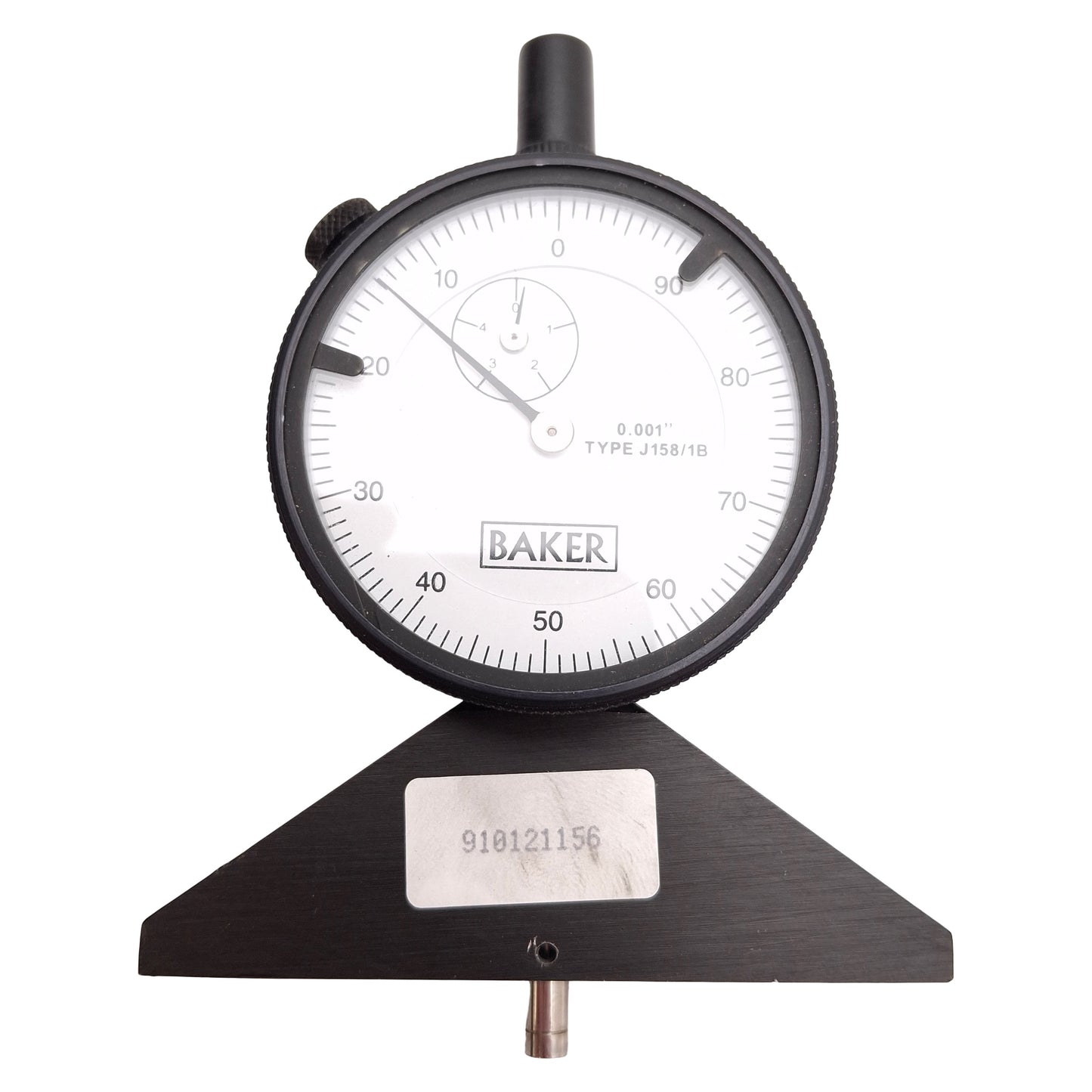 Used Baker J158/1B Dial Depth Gage, ø2-1/4in Bezel, 0.001in Reading, 100-0 Graduation