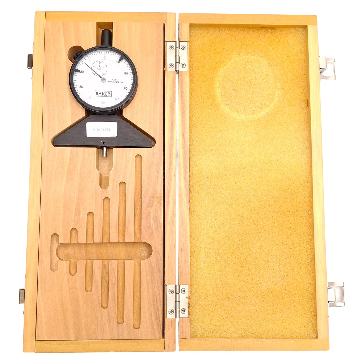 Used Baker J158/1B Dial Depth Gage, ø2-1/4in Bezel, 0.001in Reading, 100-0 Graduation