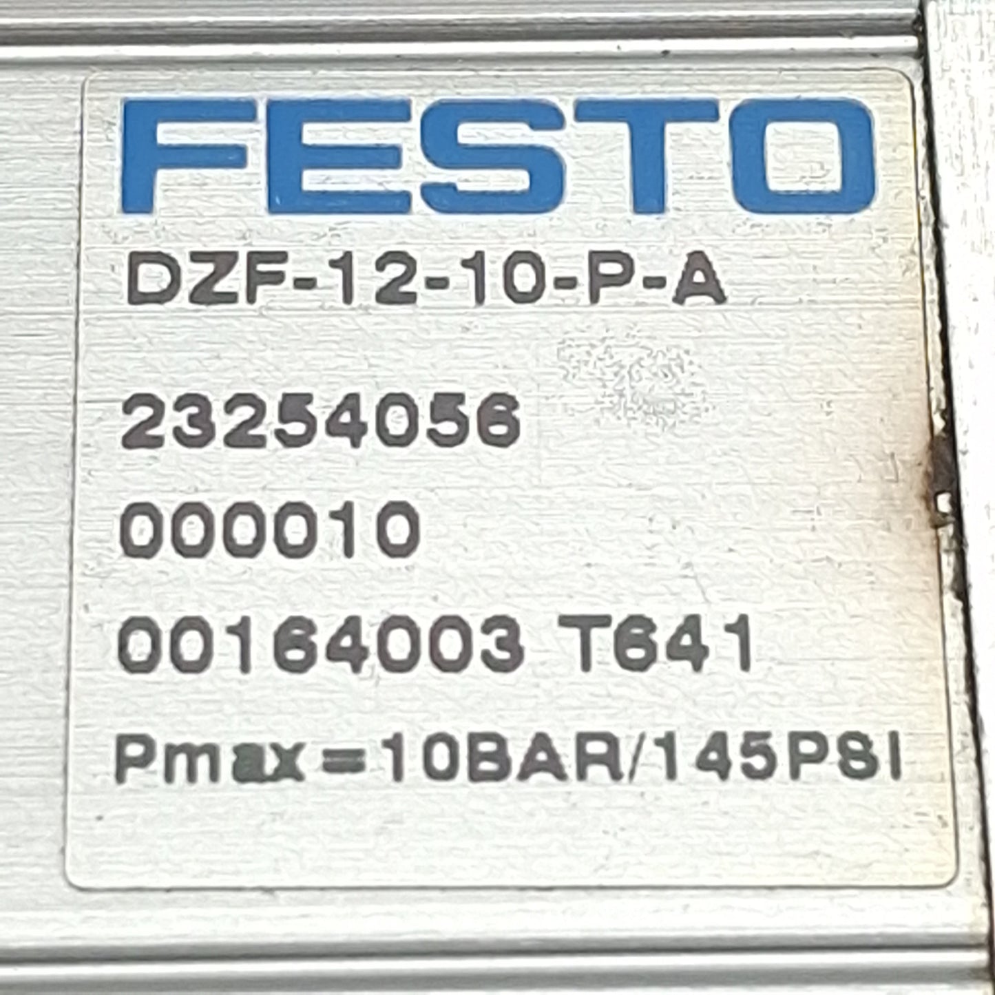 Used Festo DZF-12-10-P-A Flat Cylinder, ø12mm Bore, 10mm Stroke, 0.16-1MPa, M5