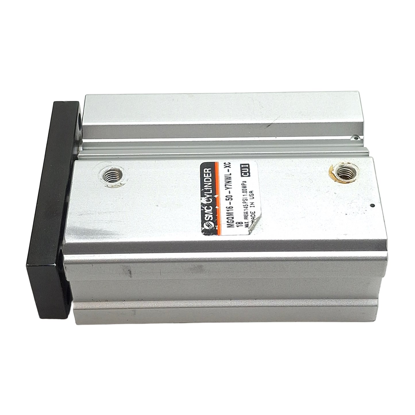 Used SMC MGQM16-50-Y7NWL-XC18 Pneumatic Cylinder, ø16mm Bore, 50mm Stroke, M5, 1.0MPa